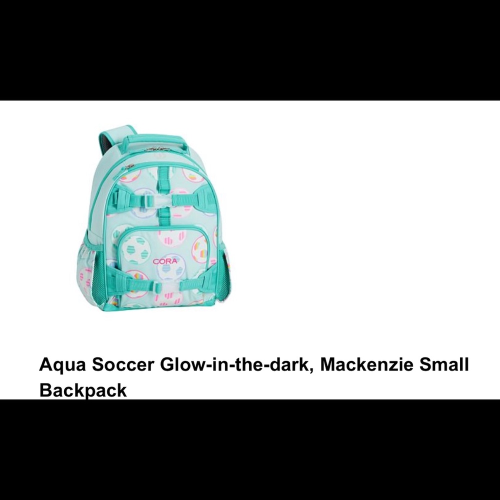 Mackenzie small backpack with lunch box. There is no name on it (no cora).